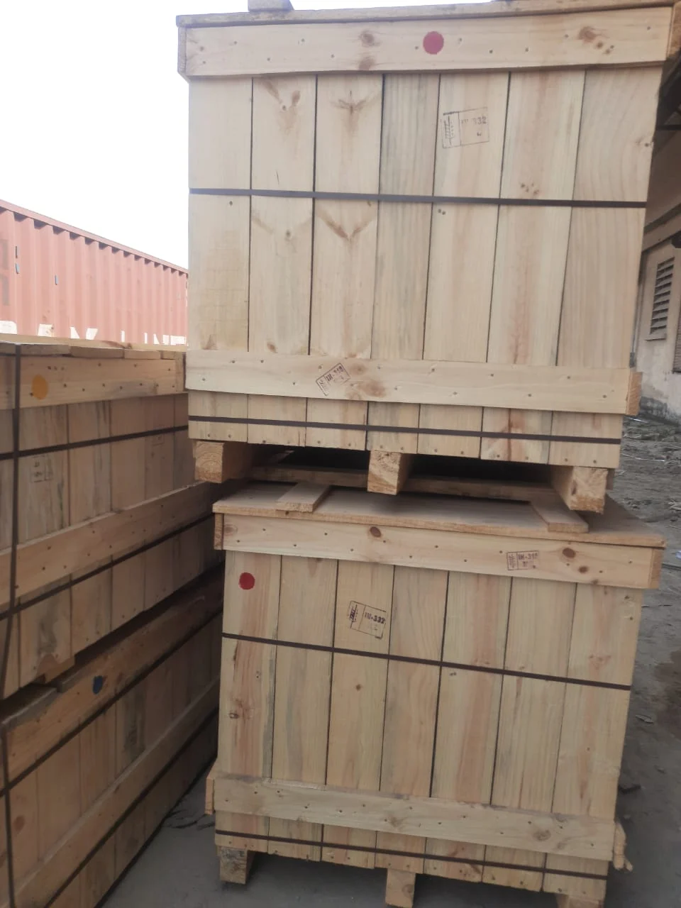 Export crates stacked for dispatch
